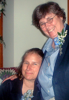 Laurie and Deb on their wedding day